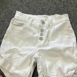 White Justice denim shorts